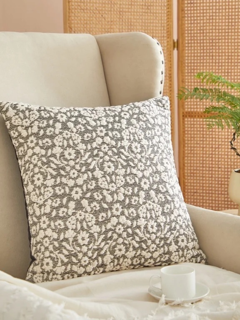 Better Homes and Gardens Black Burned Blooms Pillow, 20"x20" - Set of 2